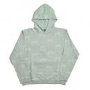 SEAFOAM ALLOVER EMBROIDERED LOGO HOODIE