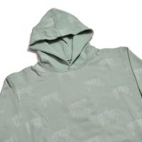 SEAFOAM ALLOVER EMBROIDERED LOGO HOODIE